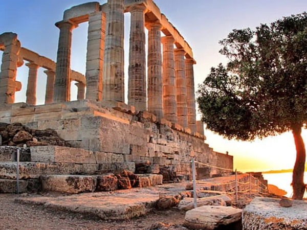 Coucher de soleil au cap Sounion : demi-journée depuis Athènes